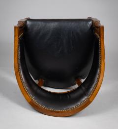 French Directoire Walnut Leather Desk Chair - 4307875