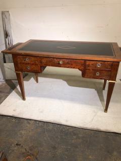 French Directoire gilt incised leather top mahogany bureau platt - 2967520