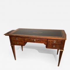 French Directoire gilt incised leather top mahogany bureau platt - 2970866