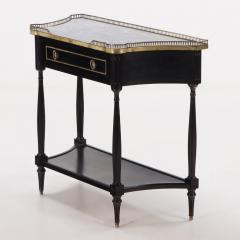 French Directoire style ebonized mahogany marble top console table C 1950  - 3733019