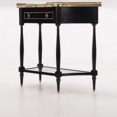 French Directoire style ebonized mahogany marble top console table C 1950  - 3733022