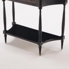 French Directoire style ebonized mahogany marble top console table C 1950  - 3733024