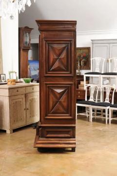 French Early 17th Century Louis XIII Period Walnut Armoire with Geometric Motifs - 3416995