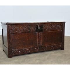 French Early 19th Century Carved Oak Coffer - 4643029