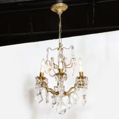 French Early 19th Century Rock Crystal Gilded Bronze Louis XV Style Chandelier - 1802072