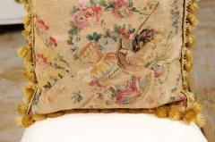 French Early 19th Century Silk and Angora Aubusson Tapestry Pillow with Bust - 3441799