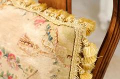 French Early 19th Century Silk and Angora Aubusson Tapestry Pillow with Bust - 3441828
