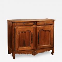 French Early 19th Century Transition Style Walnut Buffet with Doors and Drawers - 3546810