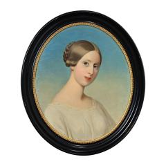 French Early 20th Century Framed Oval Portrait - 4589686