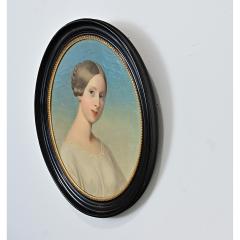 French Early 20th Century Framed Oval Portrait - 4589791