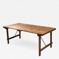 French Early 20th Century Pine Folding Table with Numismatic Top - 531211