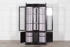 French Ebonised Faux Bamboo Beech Glazed Breakfront Bookcase Vitrine - 2960630