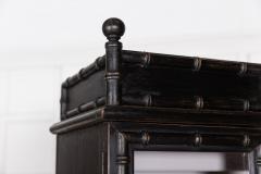 French Ebonised Faux Bamboo Beech Glazed Breakfront Bookcase Vitrine - 2960634