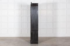 French Ebonised Faux Bamboo Beech Glazed Breakfront Bookcase Vitrine - 2960636