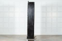 French Ebonised Faux Bamboo Beech Glazed Breakfront Bookcase Vitrine - 4227842