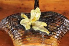 French Ecole de Fontainebleau Barbotine Jardini re Basket with Floral D cor - 3420430