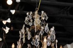 French Eight Light Crystal Chandelier with Gilt Metal Armature and Pendeloques - 3422647