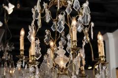 French Eight Light Crystal Chandelier with Gilt Metal Armature and Pendeloques - 3422649