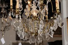 French Eight Light Crystal Chandelier with Gilt Metal Armature and Pendeloques - 3422650