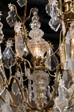 French Eight Light Crystal Chandelier with Gilt Metal Armature and Pendeloques - 3422684