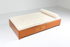 French Elm Daybed in Boucle Wool 1960s - 1220994
