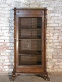 French Empire 19th Century Walnut Bookcase Cabinet - 627100