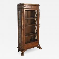 French Empire 19th Century Walnut Bookcase Cabinet - 628011