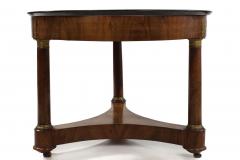 French Empire Antique Burl Walnut Center Table with Black Marble Top circa 1815 - 4497082