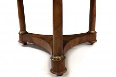 French Empire Antique Burl Walnut Center Table with Black Marble Top circa 1815 - 4497086
