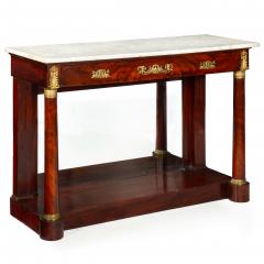 French Empire Antique Mahogany Gilt Bronze Marble Pier Table circa 1820 - 4569063