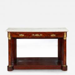French Empire Antique Mahogany Gilt Bronze Marble Pier Table circa 1820 - 4569635