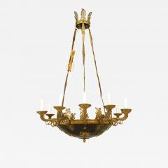 French Empire Bronze Chandelier With Ebonized Bowl 1 - 3179454