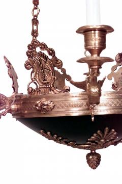 French Empire Ebonized and Bronze Dore Chandelier - 4651812