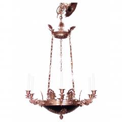 French Empire Ebonized and Bronze Dore Chandelier - 4700331