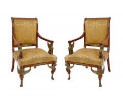 French Empire Mahogany 5 Piece Living Room Set - 2800827