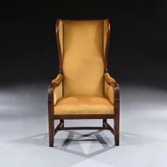 French Empire Mahogany Reclining Wing Back Armchair - 2923563