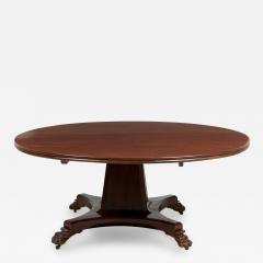 French Empire Monumental Ebonized Mahogany Circular Dining Center Table - 4178333