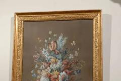 French Empire Period Pastel and Gouache Painting circa 1810 in Giltwood Frame - 3415227