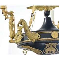French Empire Quality Brass and Tole Chandelier - 4645652