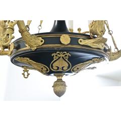 French Empire Quality Brass and Tole Chandelier - 4645679