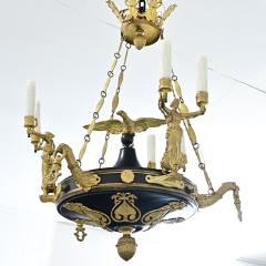 French Empire Quality Brass and Tole Chandelier - 4645704