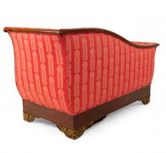 French Empire Red Damask Recamier - 4169506