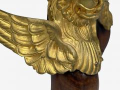 French Empire Revival Bronze Mahogany Fabric Footstool France 19th c  - 4410827