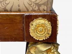 French Empire Revival Bronze Mahogany Fabric Footstool France 19th c  - 4410832