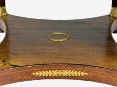 French Empire Revival Center Table Bronze Mahogany Marble France 19th c  - 4409731