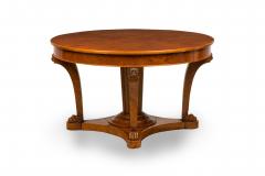 French Empire Revival Style Burled Walnut Extension Dining Center Table - 4169003