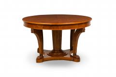 French Empire Revival Style Burled Walnut Extension Dining Center Table - 4169004
