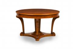 French Empire Revival Style Burled Walnut Extension Dining Center Table - 4169005