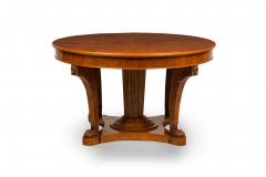 French Empire Revival Style Burled Walnut Extension Dining Center Table - 4169006