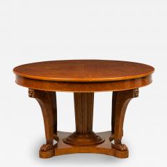 French Empire Revival Style Burled Walnut Extension Dining Center Table - 4178337